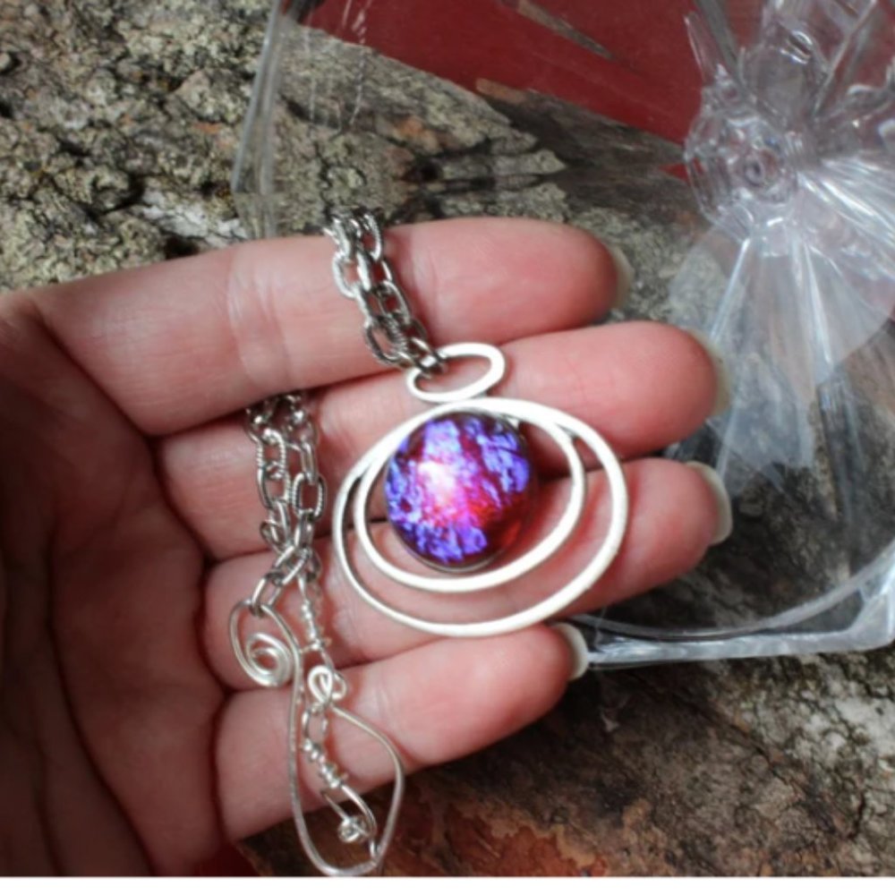 Floating Fire Opal Necklace, Fire Opal Necklace, Dragon's Breath Necklace!